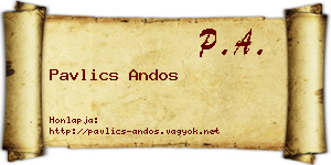 Pavlics Andos névjegykártya